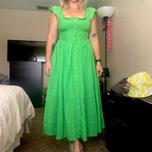 UO Fiona Eyelet Midi Dress
